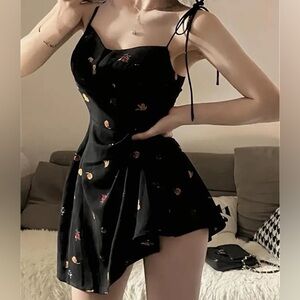 Black spaghetti strap V-neck dress brand new SPRING FASHION